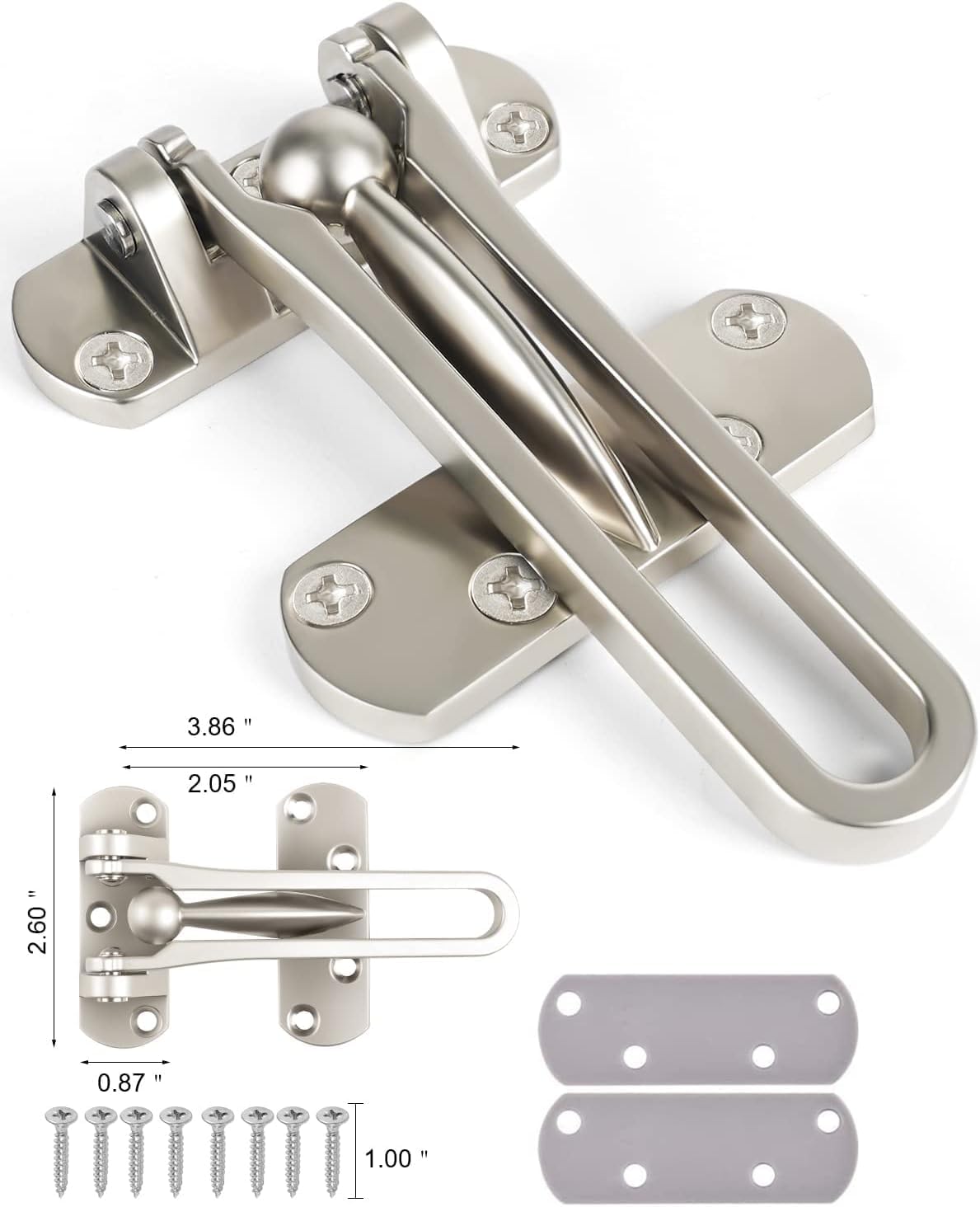 Close-up of the door lock latch showing three gear positions for adjustable opening