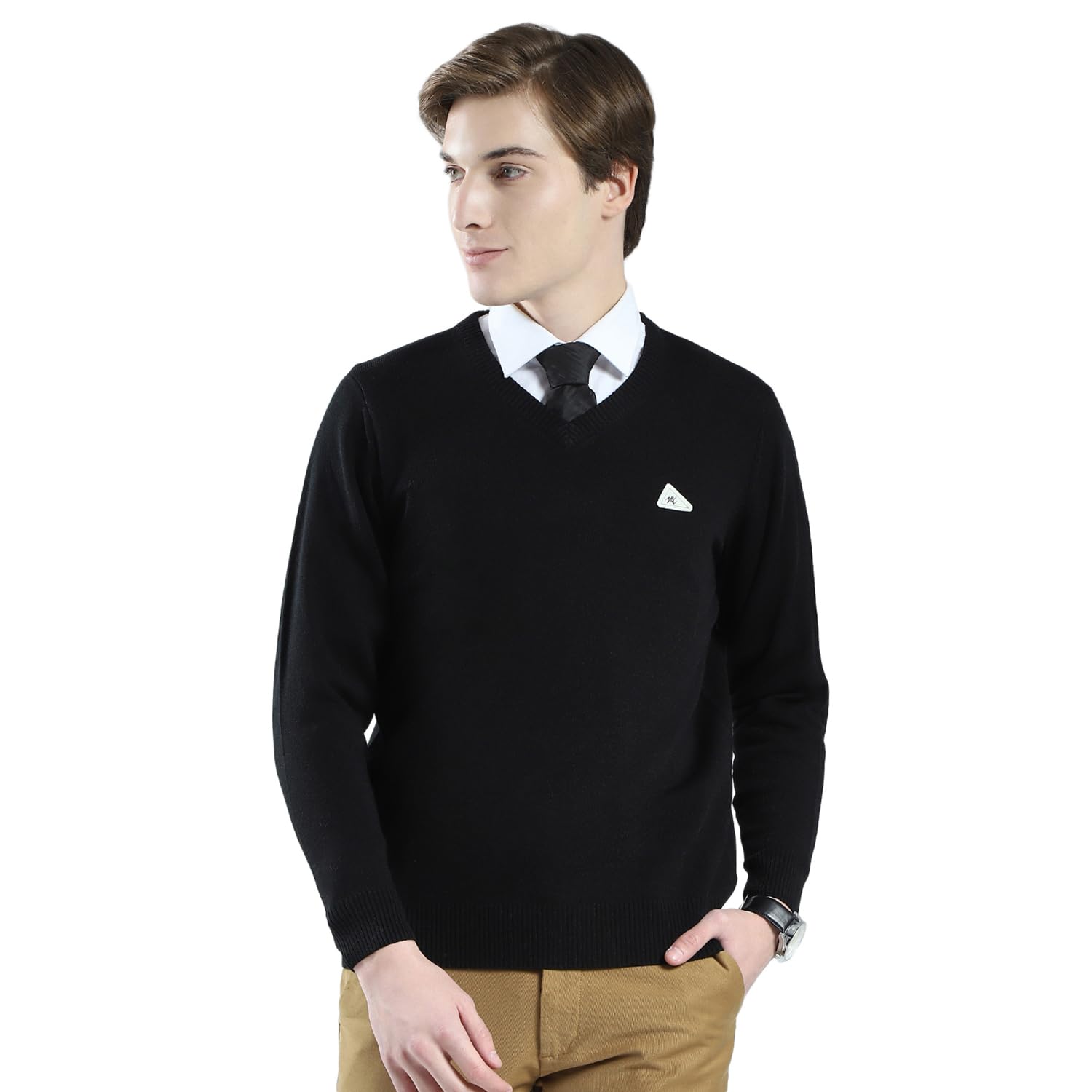 Men's Regular Fit Pullover | Solid V Neck Style | Full Sleeves Pull On | Warm & Stylish Winter Fashion Sweater | Winter Sweater for Men's (Pack of 1)-image-27