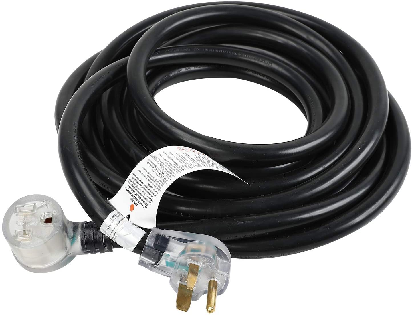Cable de extensión de soldador de 25 pies, 220 V, 50 AMP, calibre 8, cable de máquina de soldadura industrial NEMA 6-50 con extremo iluminado para MIG TIG