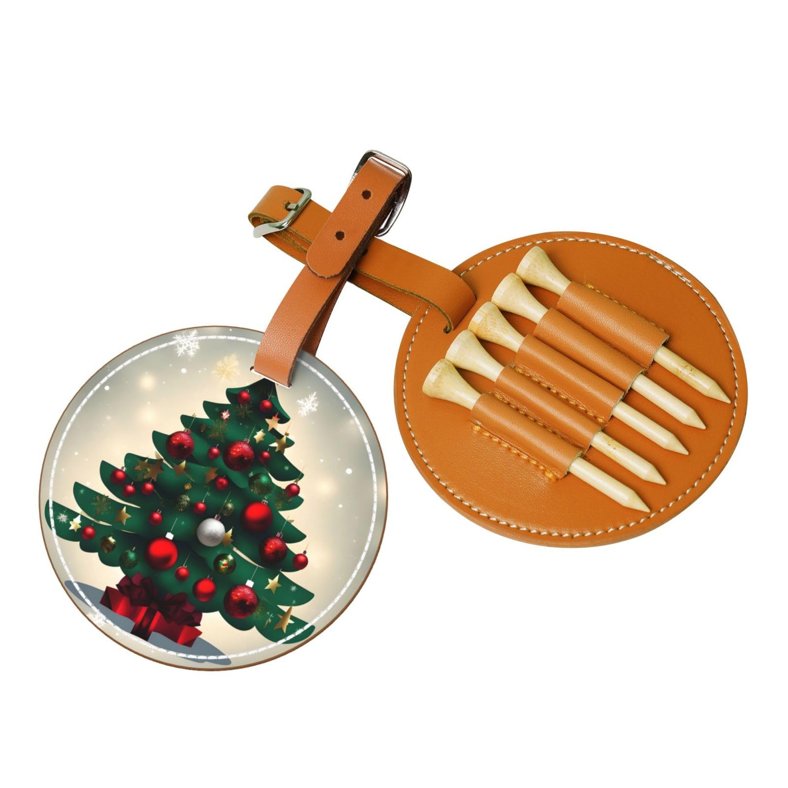 WXXWXD Christmas Gift Tree Printed Golf Tee Storage Bag - Portable Storage, Easily Organize Tees