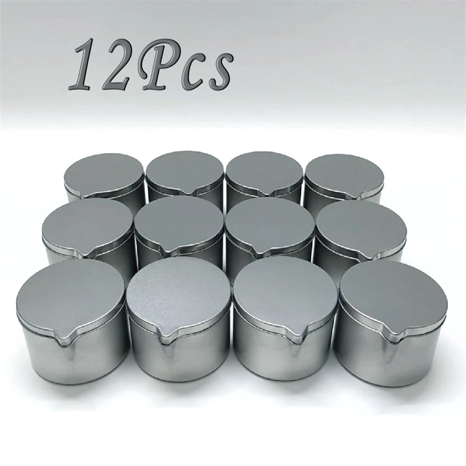 Iron Candle Jars | Multicolor for Candle Making: DIY Candle Containers(Silver-12pcs)