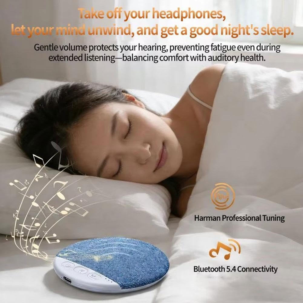 2026 New Bluetooth Pillow Speaker for Sleeping, Mini Portable Under Pillow Speaker with White Noise Timer,Bluetooth 5.4 Wireless Sleep Aid with Stereo Bass Private Sleep Headphones for Side Sleeper — view 3