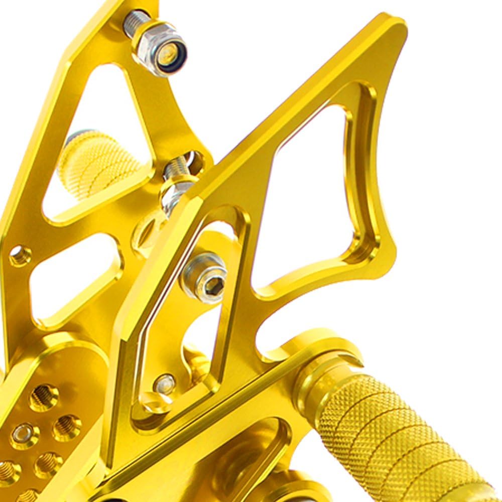 FXCNC CNC Billet Motorcycle Rearset Foot Pegs Rear Set Footrests Fully Adjustable Foot Boards Compatible with NINJA 300R EX300 2013 2014 2015 2016 2017 2018