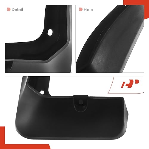 Miniatura 7 de A-Premium Juego de 4 unidades de guardabarros con kit de accesorios compatibles con Hyundai Sonata, 2018-2019, sedán, color negro, delantero y