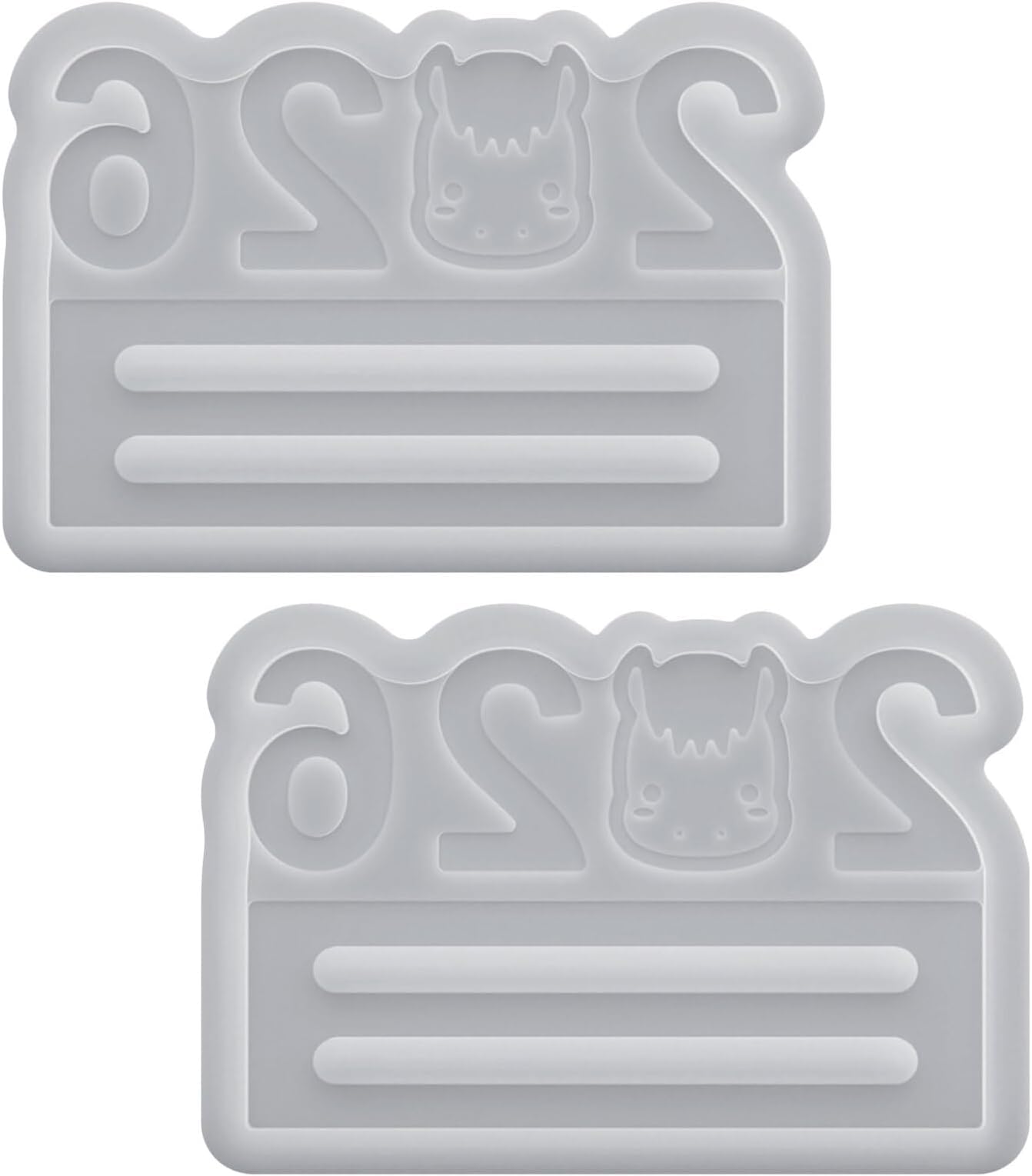 OSALADI 2pcs Silicone Mold Horse Sign Mold for Resin Art DIY Craft Set for Chinese Zodiac Year Party Table Centerpieces Home Decor