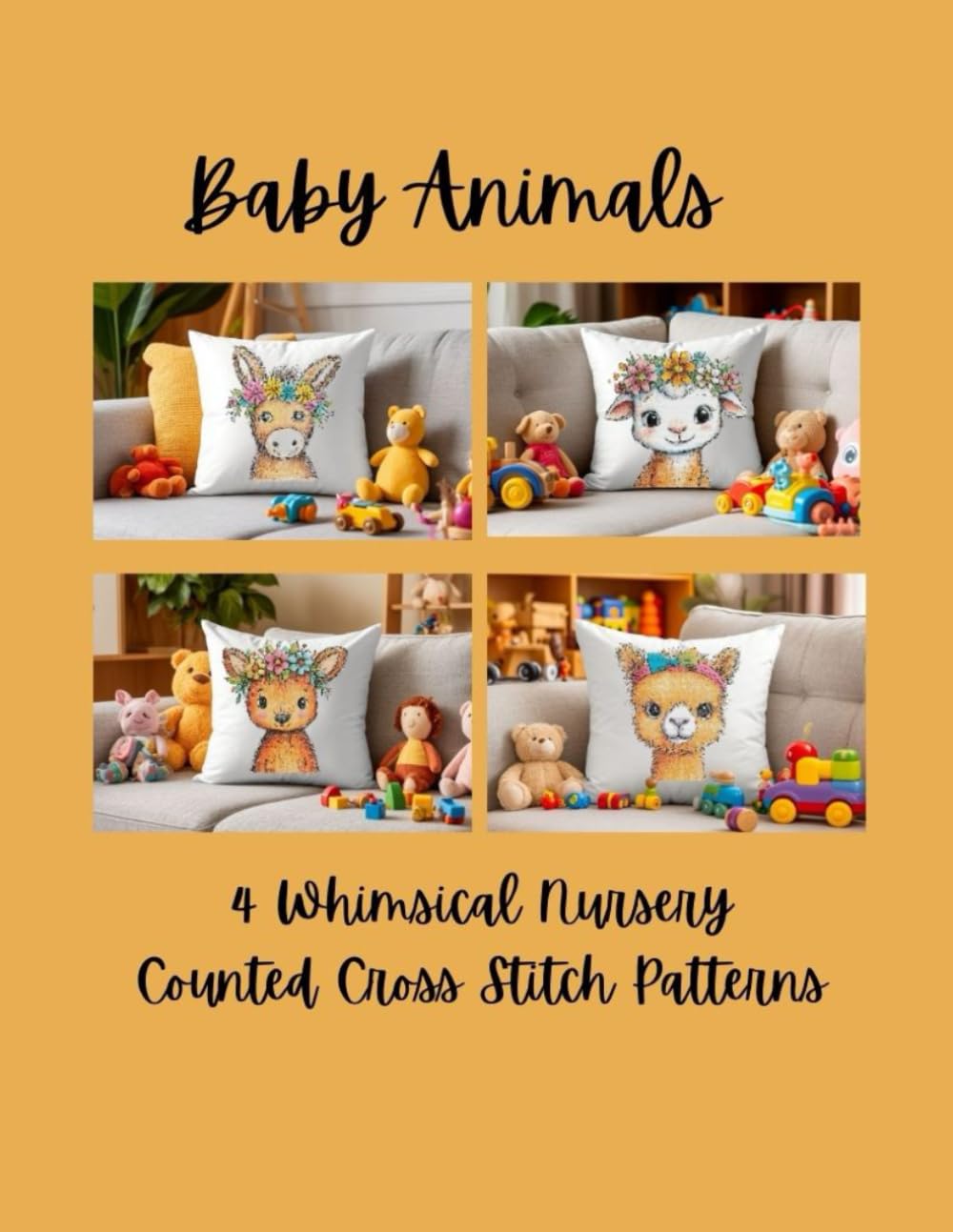 Baby Animals: 4 Whimsical Nursery Counted Cross Stitch Patterns