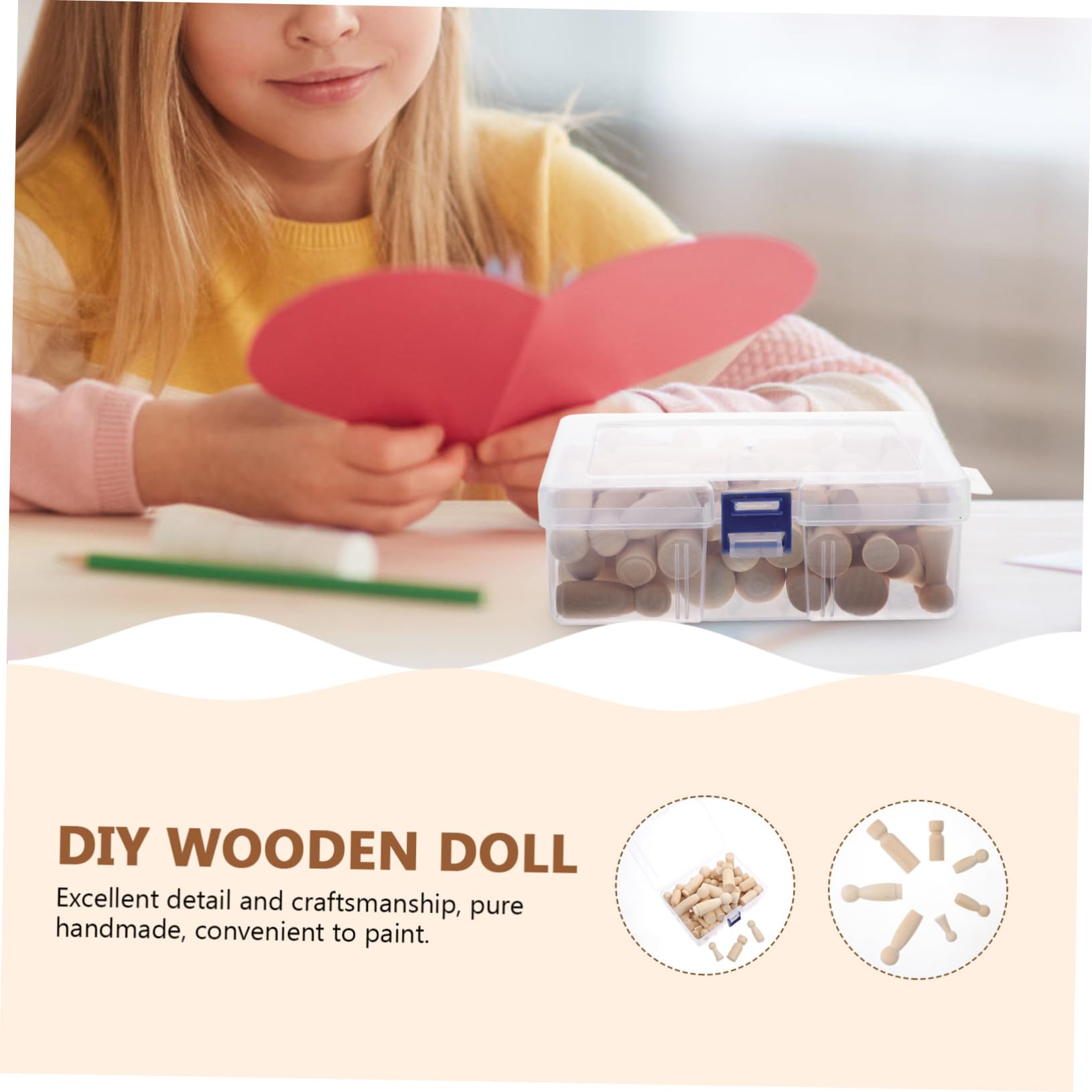 50 piezas Muñecas de Madera sin Pintar para Pintar Figuras de Clavijas Naturales DIY para Manualidades Infantiles y Decoración Creativa