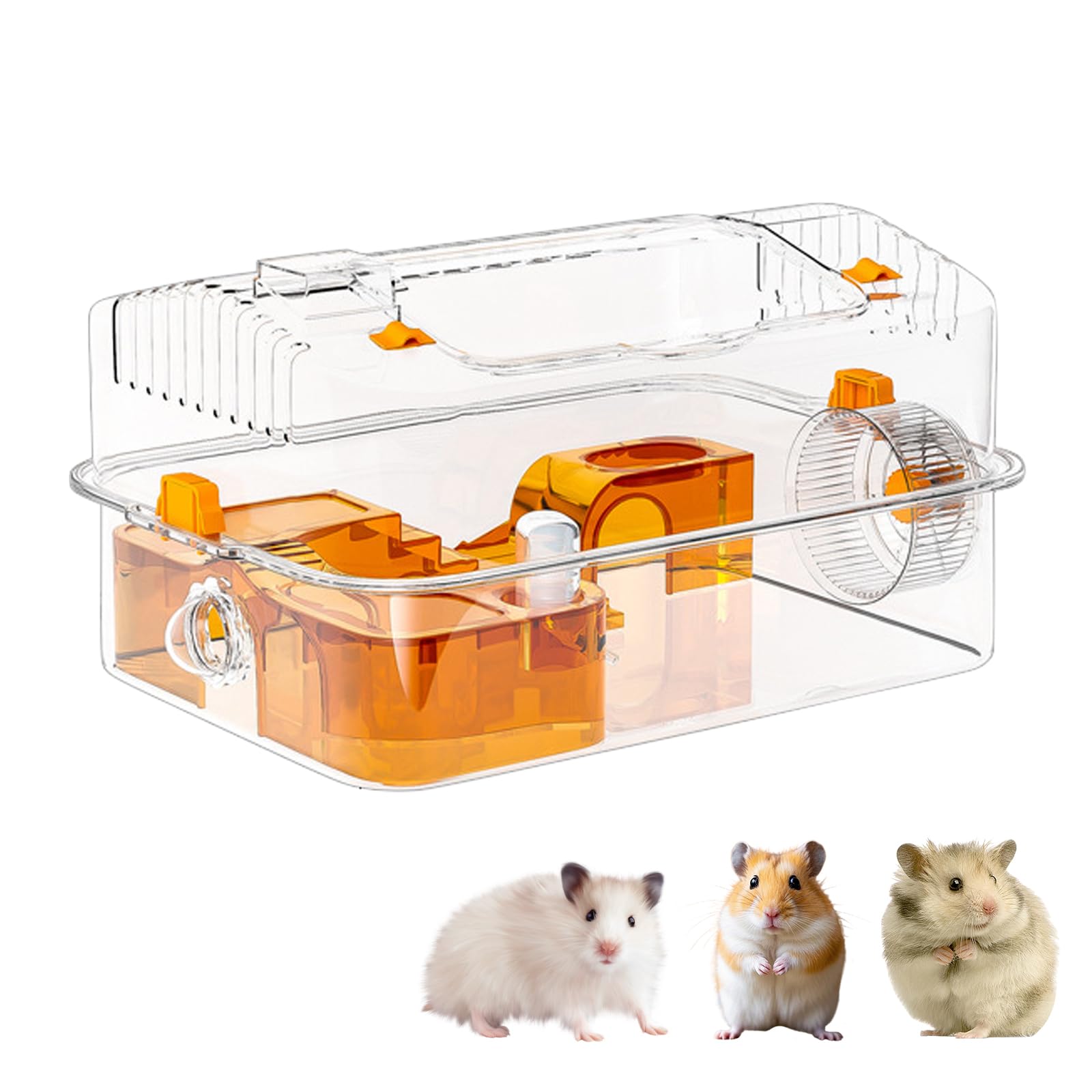 Amazon | Verocis ハムスター ケージ 小動物ケージ 二階建て 全透明