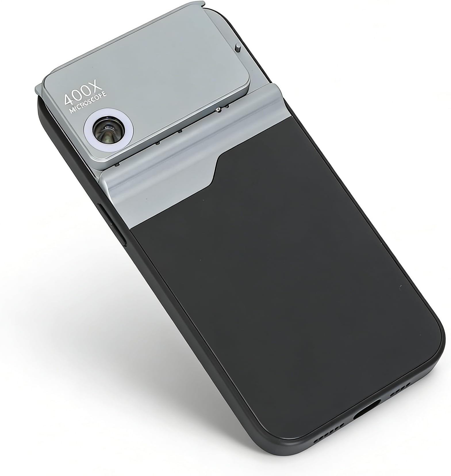 Bewinner Phone Microscope, 400X Microscope Phone Camera Lens with LED Light, Full Coverage, Smartphone Portable Micro Loupe Lens for 15promax