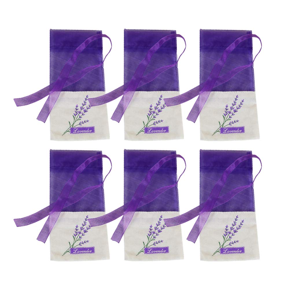 FOMIYESFOMIYES Lavender Sachet Bags: Dried Lavender Bulk Small Candy Bag 30pcs Empty Sachets Bag, Flower Printing Fragrance Lavender Sachet Bag Purse Light Purple Sachets Gauze Bag Sachet Closet