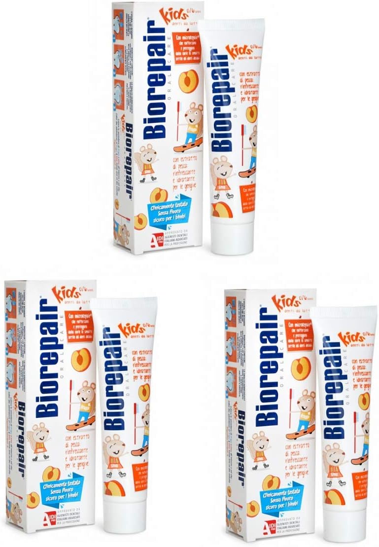 Kids 0-6 Oral Care Toothpaste Peach 1.7fl.oz 50ml, Pack of 3