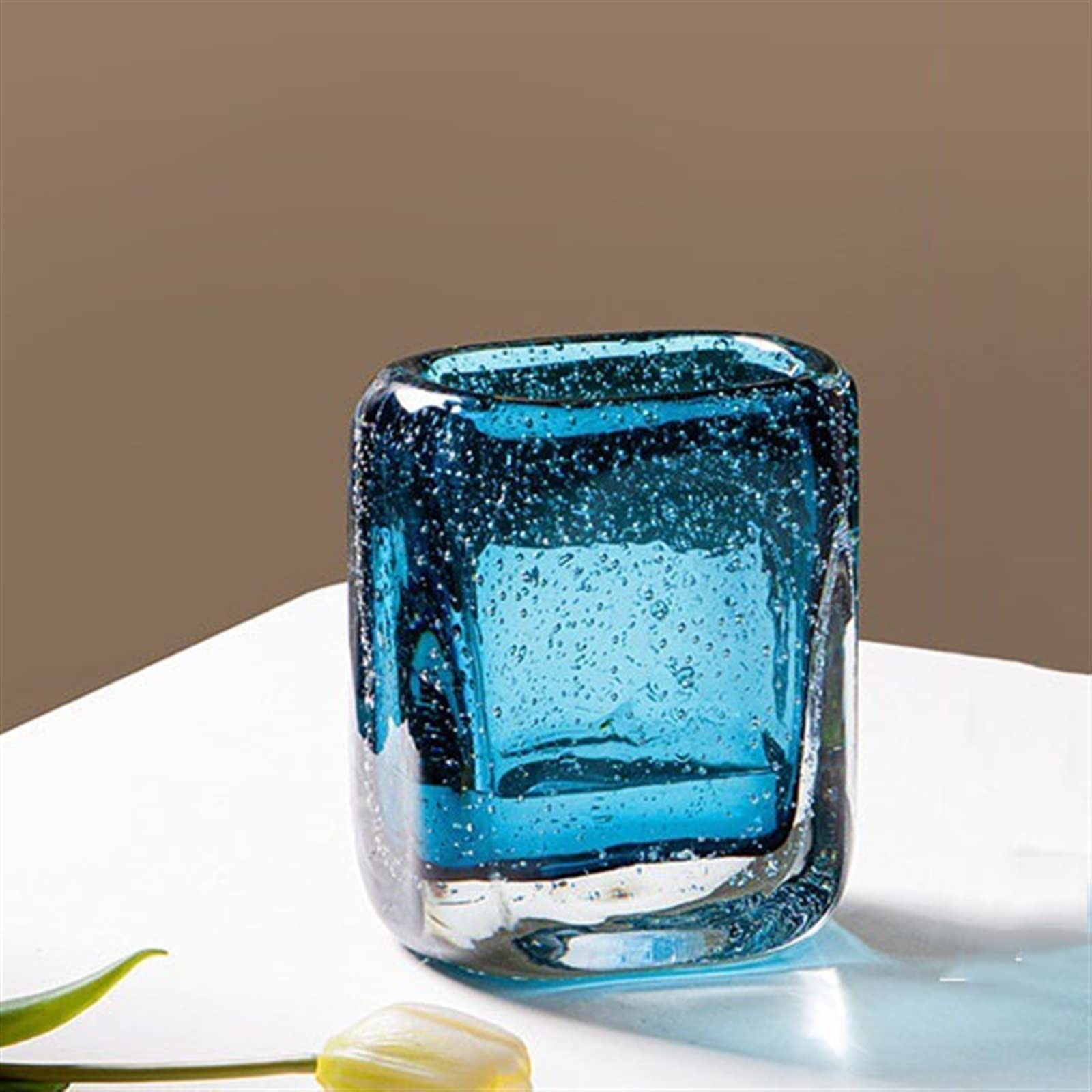 Vase à fleurs en verre transparent petit modèle minimaliste pour décoration de salon nordique