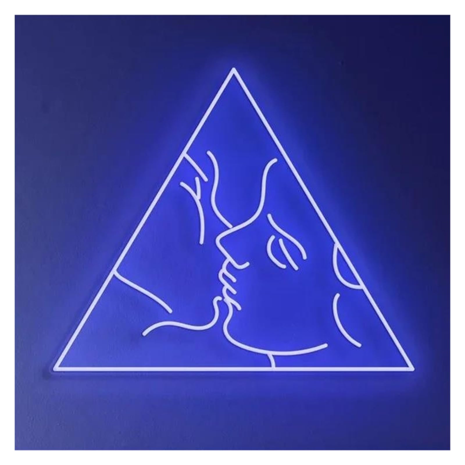 Lemst B Signs Lamp Kiss Neon Sign Triangle Shape Light Us Powered For Wedding Engagement Edroom Party Irthday Room Office Wall Art Decor 30Cmx30cm(B)