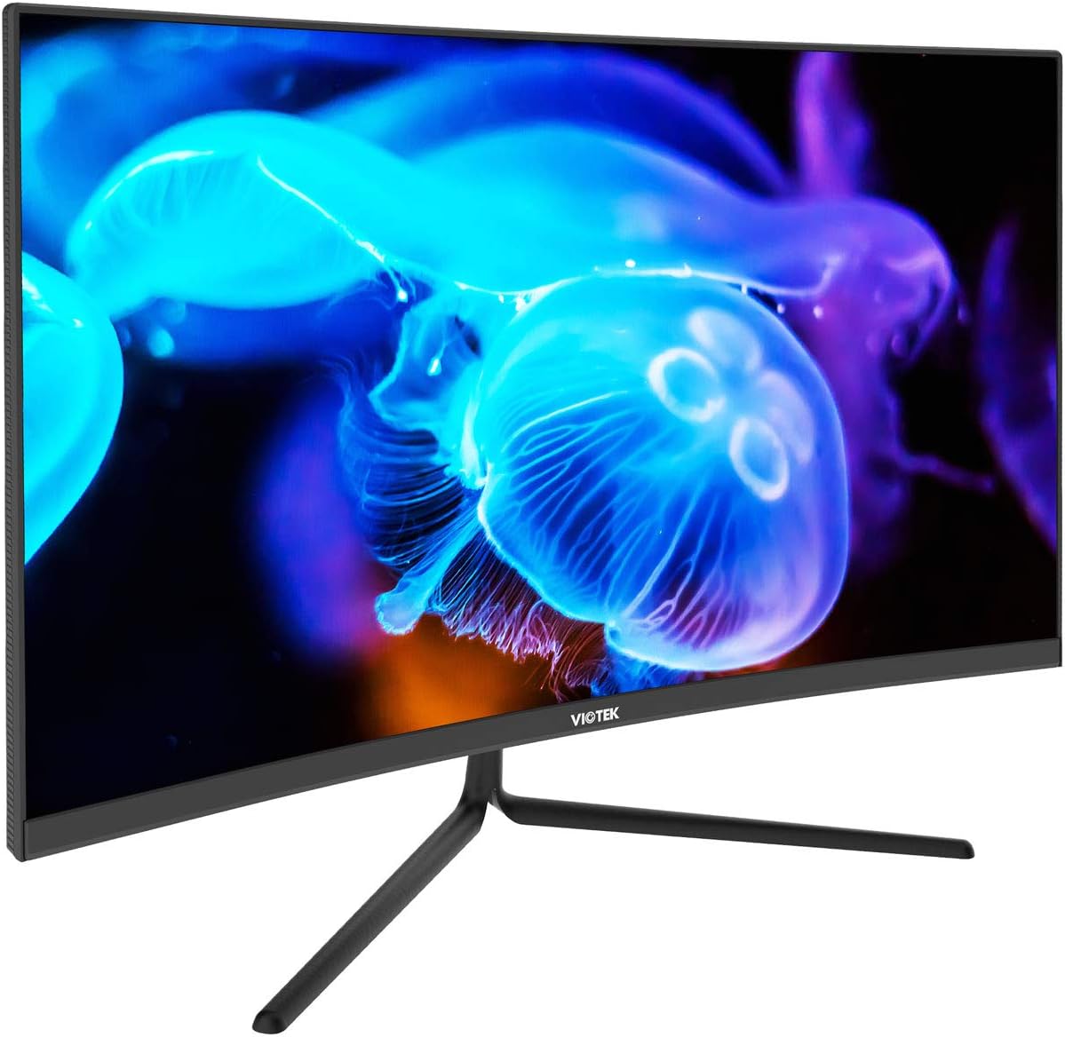 Viotek NBV27CB 27-Inch Curved Monitor 75Hz | 1920x1080p (FHD) 16:9 Widescreen | Low-Bezel, 1500R Curvature | Game-Ready FreeSync FPS/RTS | HDMI VGA 3.5mm | Zero-Tolerance Dead Pixel Policy (VESA)