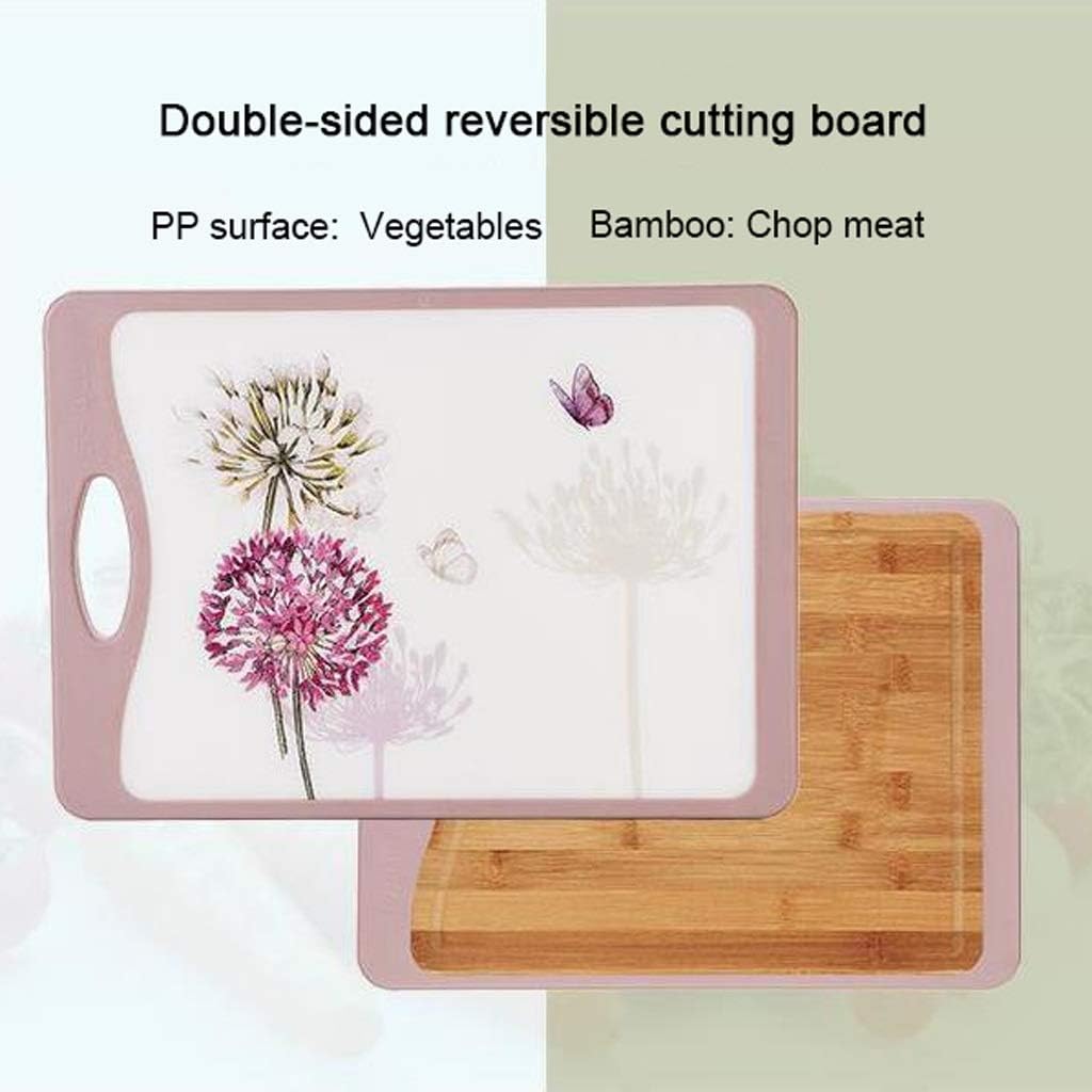 Reversible Bamboo Cutting Board for Kitchen/Fruit Cutting Board/Complementary Food Board-Two Materials On Both Sides (Color : LARGE-15.7x11.8x0.6in) (Large 15.7x11.8x0.6in)
