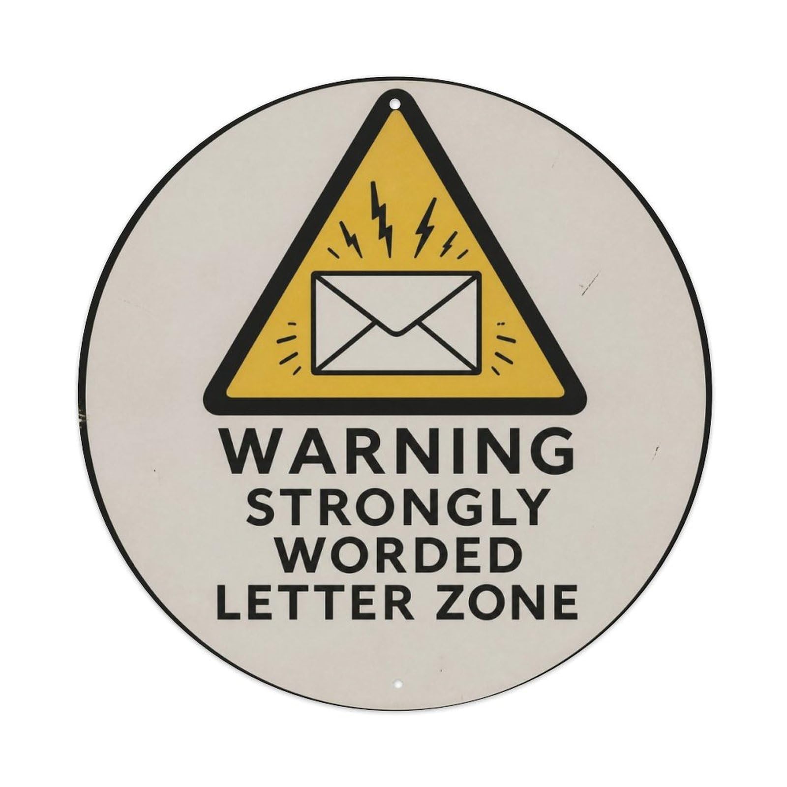 Olyhtr 8X8inch Classic Style Polite Warning Public Humor British Bold Lettering Metal Tin Sign