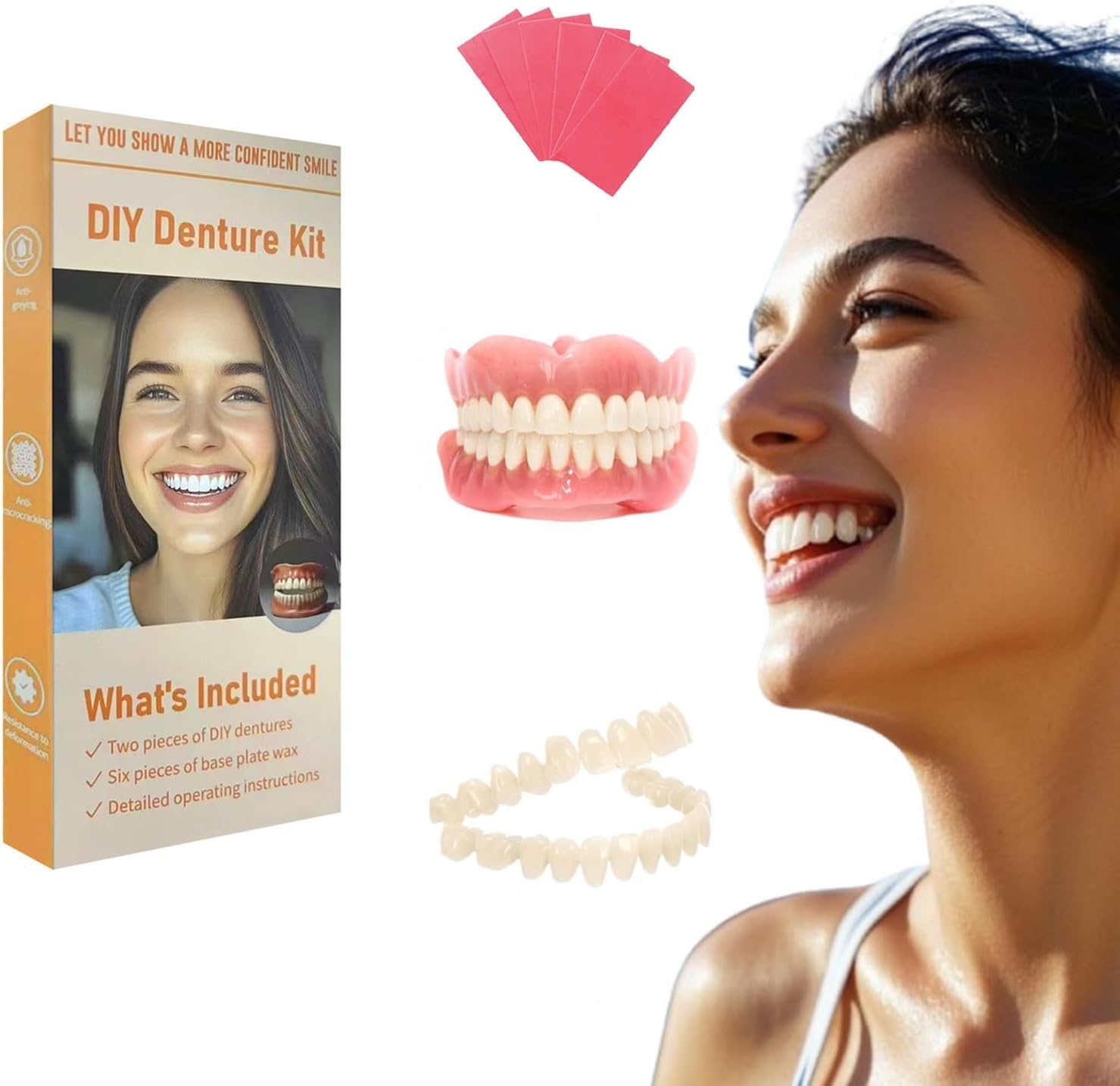 Photo 1 of Denture Do it Yourself Full Set of Top and Bottom Fake Teeth to Create Your Perfect Smile at Home-AA02