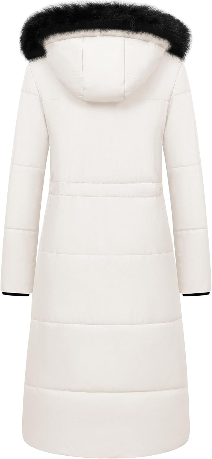 CREATMO US Women's Long Winter Coat Warm Waterproof Puffer Jacket Snow Quilted Bubble Parka with Hood - Image 2