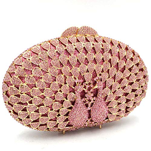 Sac de mariage rose paon avec chaîne pour briller au bal de promo - 2