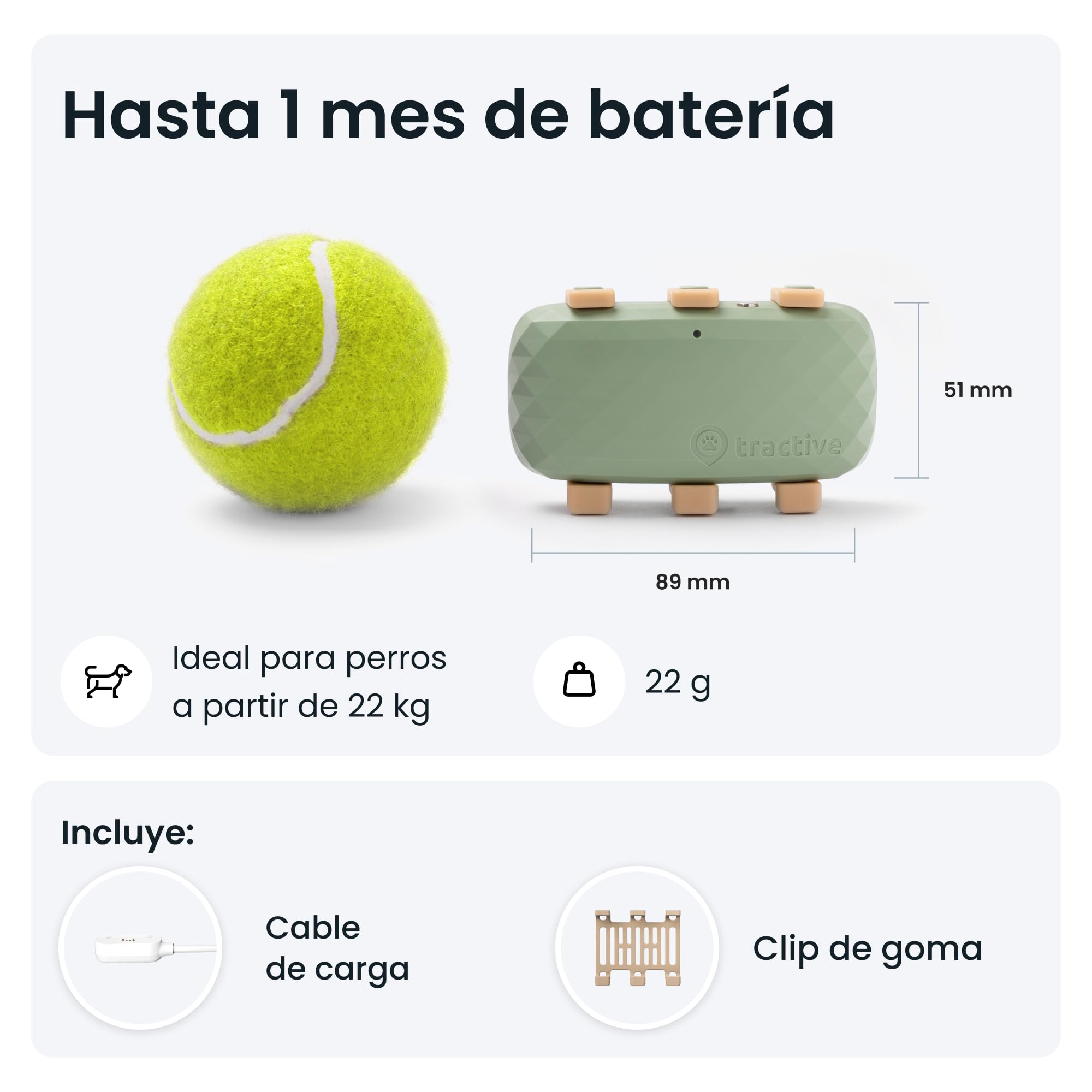 Tractive GPS perros XL | Hasta 1 mes de autonomía | Líder de mercado | Localización en tiempo real en todo el mundo | Alertas antifuga | Monitor de actividad con avisos de salud