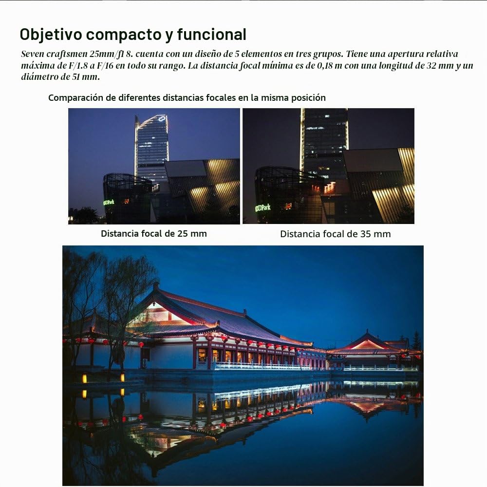 7artisans 25mm F1.8 Objetivo para Olympus MFT M4/3 Cámaras