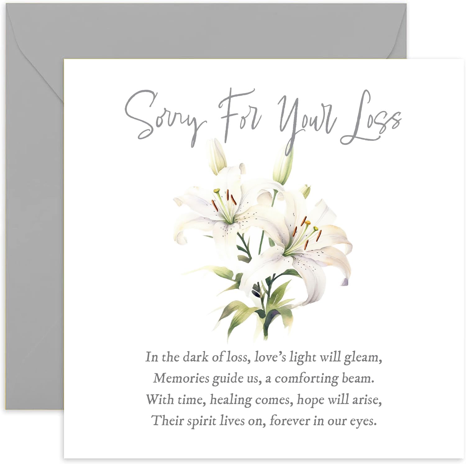 Old English Co. Daisy Thinking of You Card - Biglietto di simpatia floreale verde e bianco per lui o lei | Get Well, Condolences, Sorry | Interno vuoto e busta inclusa