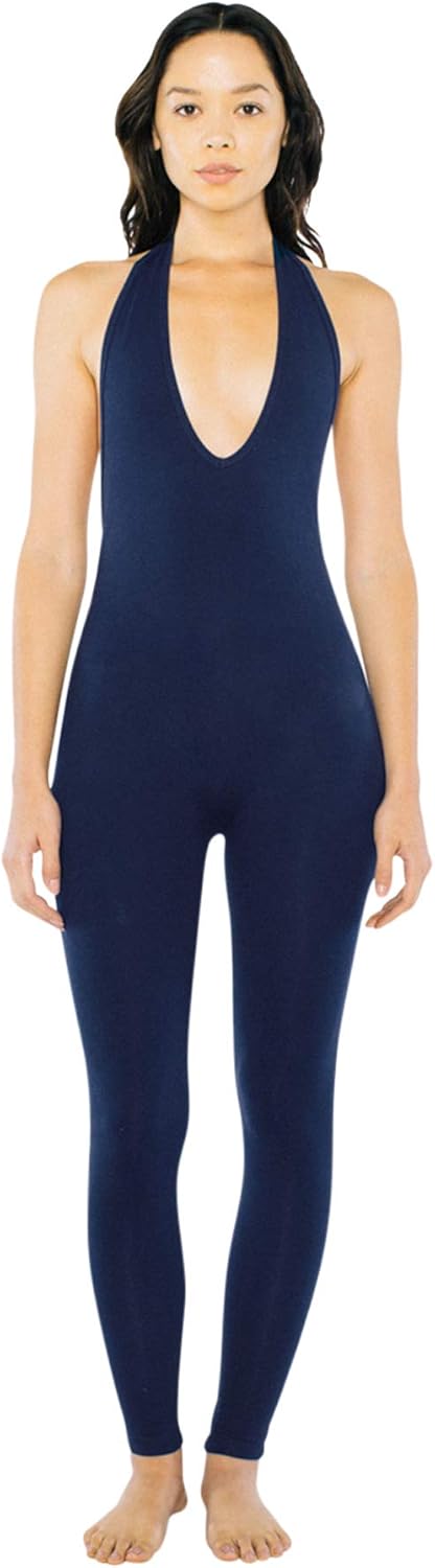 American Apparel Women's Cotton Spandex Halter Catsuit