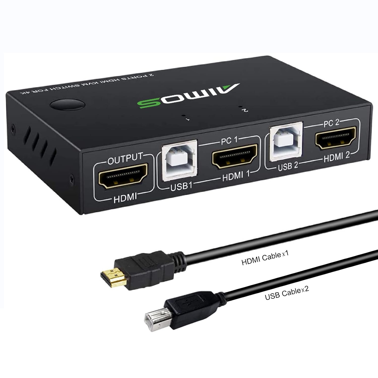 KVM Switch HDMI 2 Port Box 4K 30Hz,MLEEDA HDMI and USB Switch for 2 Computers Share one Keyboard