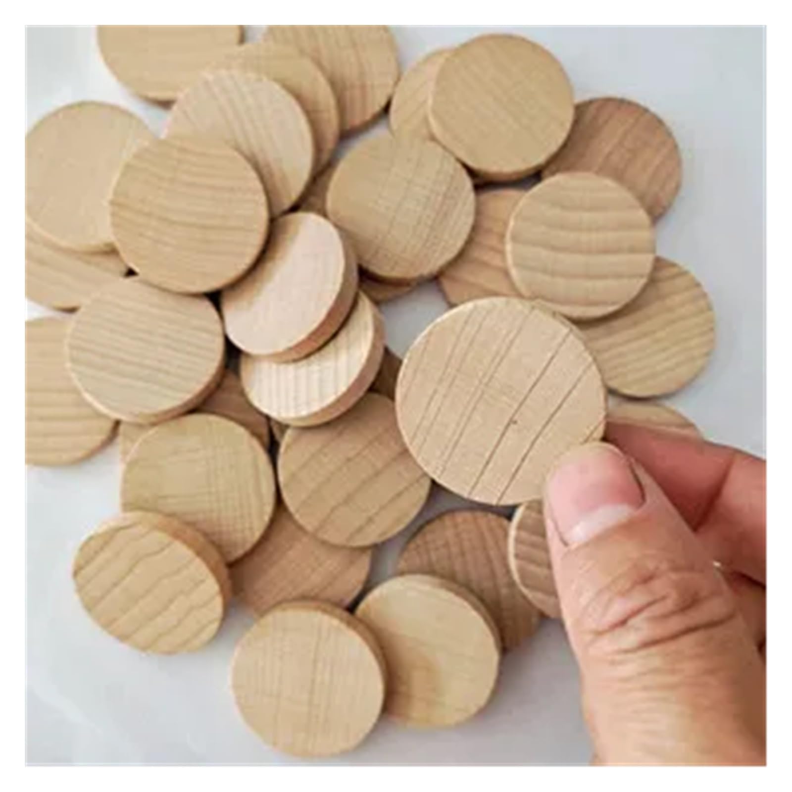 Niedokończone kawałki drewna, plastry, 10 MM-50 MM Okrągły dysk Okrąg Kawałki Drewniane wycinanki Ozdoby na DIY Rzemiosło Dekoracje(5CM 50PCS)
