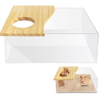 Pet Hamster Bathroom Hamster Toilet Sand Bath Blooming Rat Sand Bath Container Toilet Transparent Acrylic Lemminge Bath Box Removable Guinea Pig Sand Bathroom for Mice Lemmings