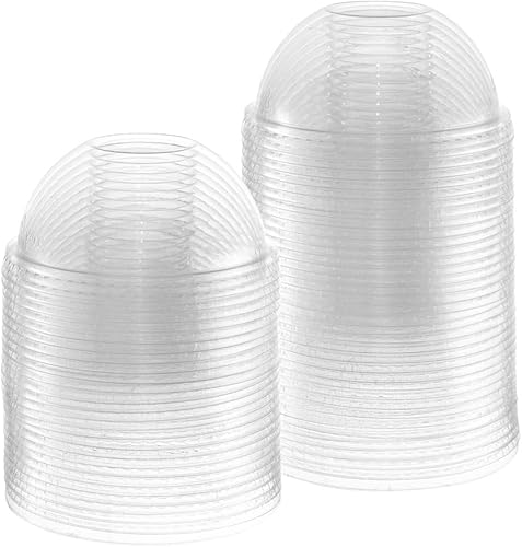 Miniatura 2 de GUSTO [100 unidades] Tapas de plástico PET transparente (sin agujeros) con borde de 3.858 in para vasos de batido de 12, 16, 20 y 24 onzas (paquete