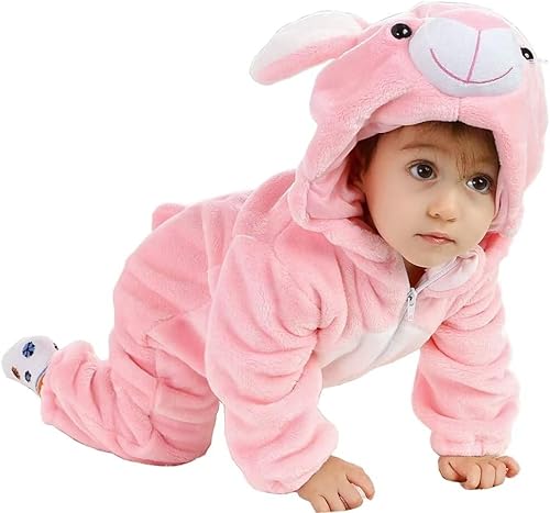QIAONIUNIU Disfraz de conejito para bebé para Halloween, mameluco para niños pequeños, rómper para cosplay, de 12 a 18 meses