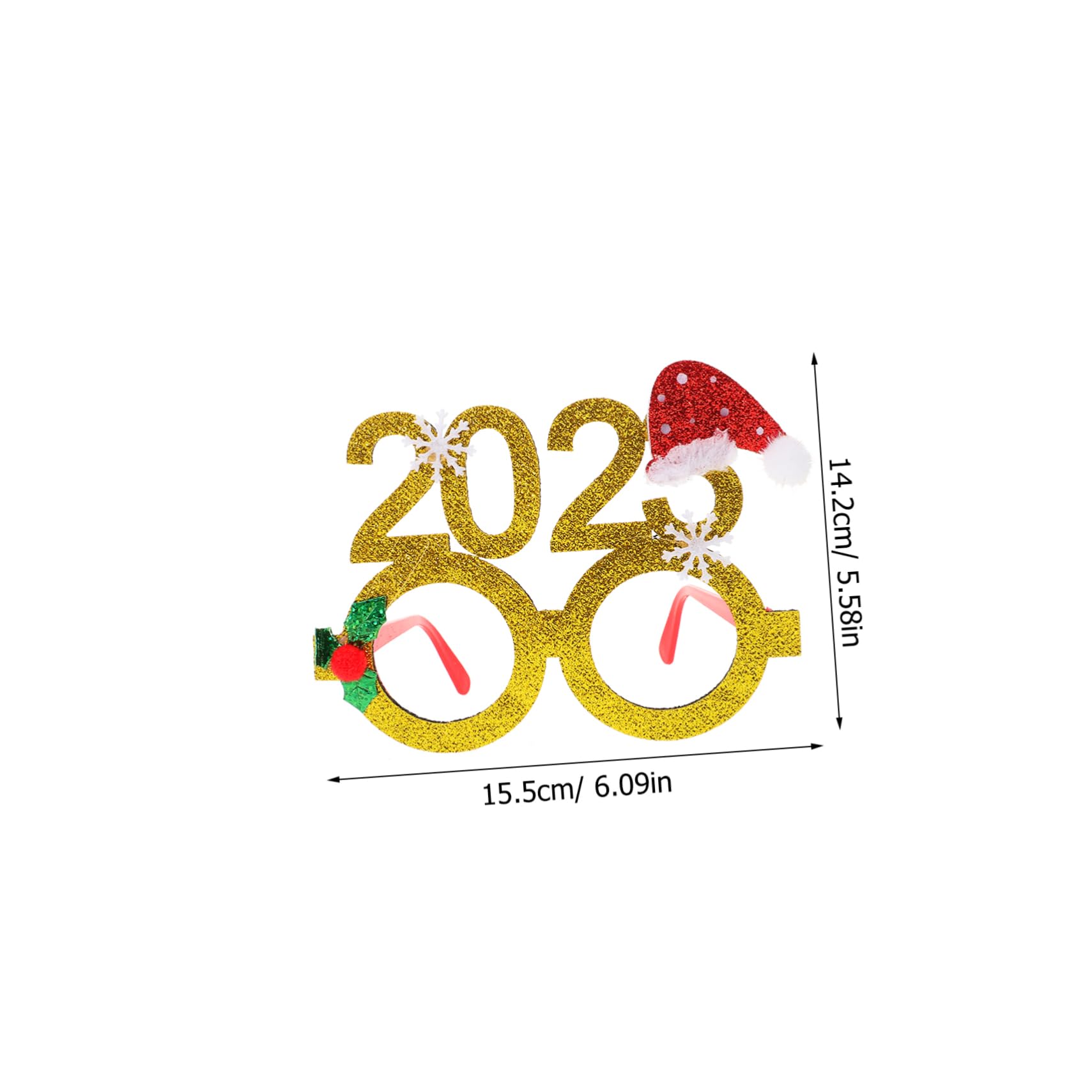 COLLBATH Christmas Glasses for Party Xmas Party Eyewear Novelty Glasses Frames 2pcs Set