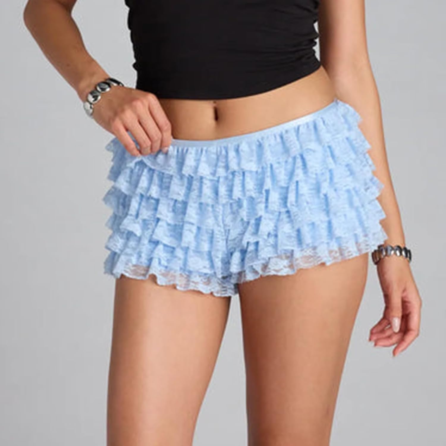 Women's Y2k Fairy Lace Layered Shorts Ruffle Shorts Lolita Bloomers Sweet Cute Panties - Image 3