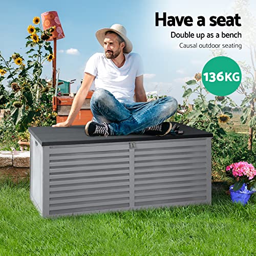 image for Gardeon Outdoor Storage Box 390L Bench Container Indoor Garden Cabinet