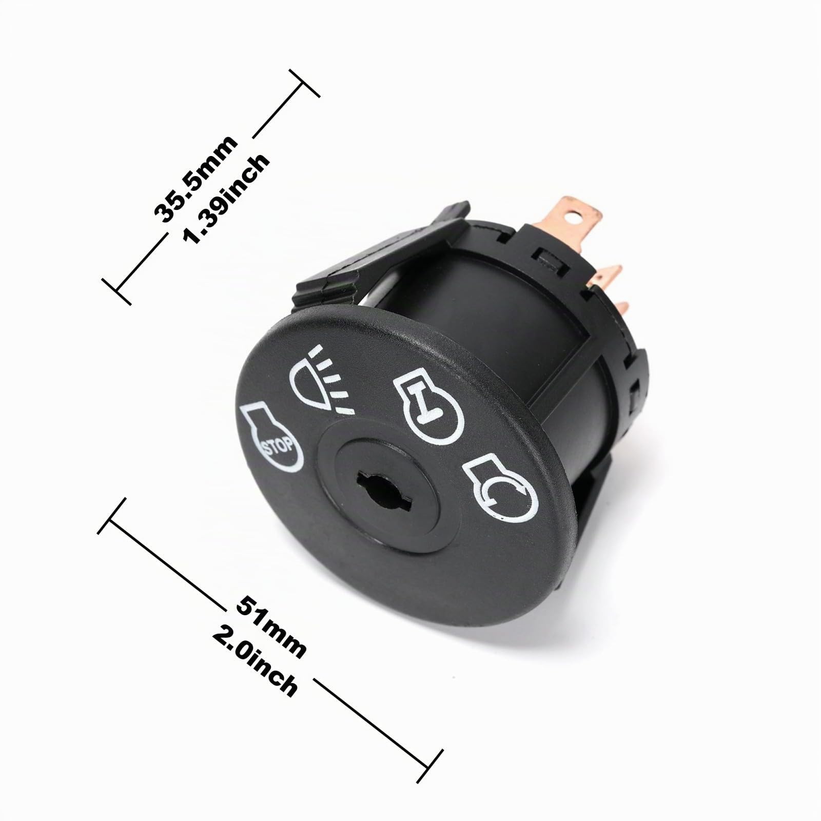 Commutateur d'allumage pour tondeuse à gazon 532175566/532163968/175566/925-1741/725-1741(4 positions,7 broches) avec 2 clés Compatible avec AYP,MTD,Cub Cadet,Delta,Stratton,Gernerac