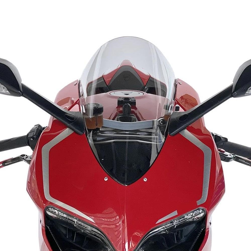 Do Ducati Panigale V4 V4S 2017 2018 2019 2020 Szyba Przednia Owiewki Przedłużenie szyby motocykla(Black)