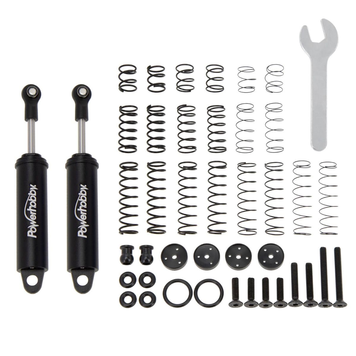 Powerhobby 90mm Promatics Two Stage Internal Spring Shocks (2) Black Fits 1/10 Crawler