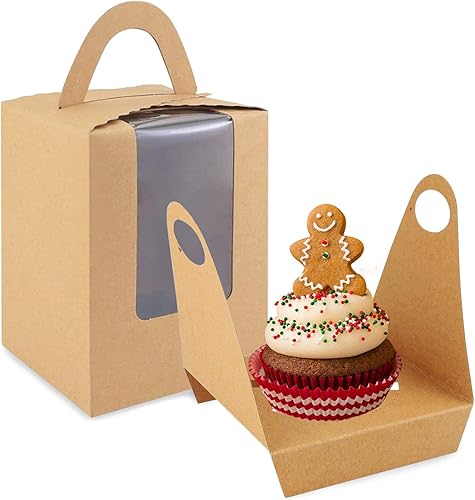 Miniatura 8 de Lainrrew Cajas para magdalenas, 30 cajas individuales para cupcakes, recipientes individuales para magdalenas, contenedores de pastelería con