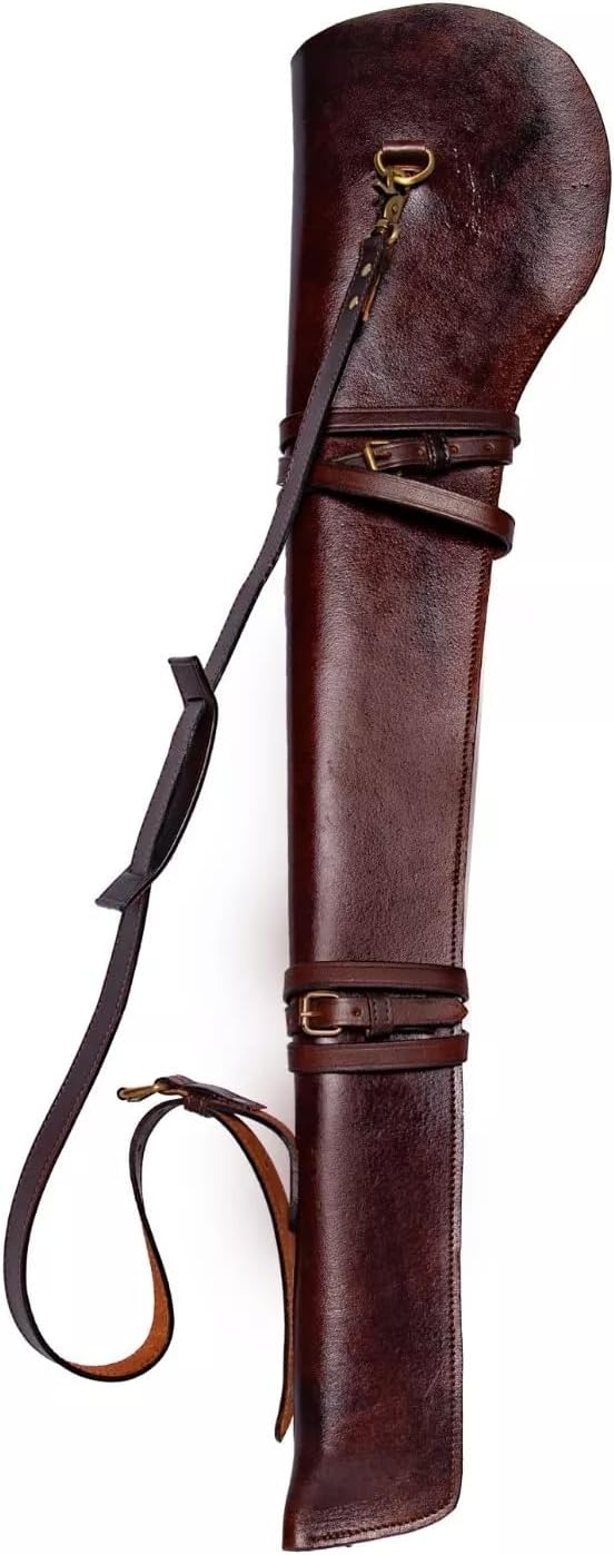 33 Inch Rifle Scabbard Case Cover Hand Tooled Western Gun Cover Handmade Genuine Leather 007