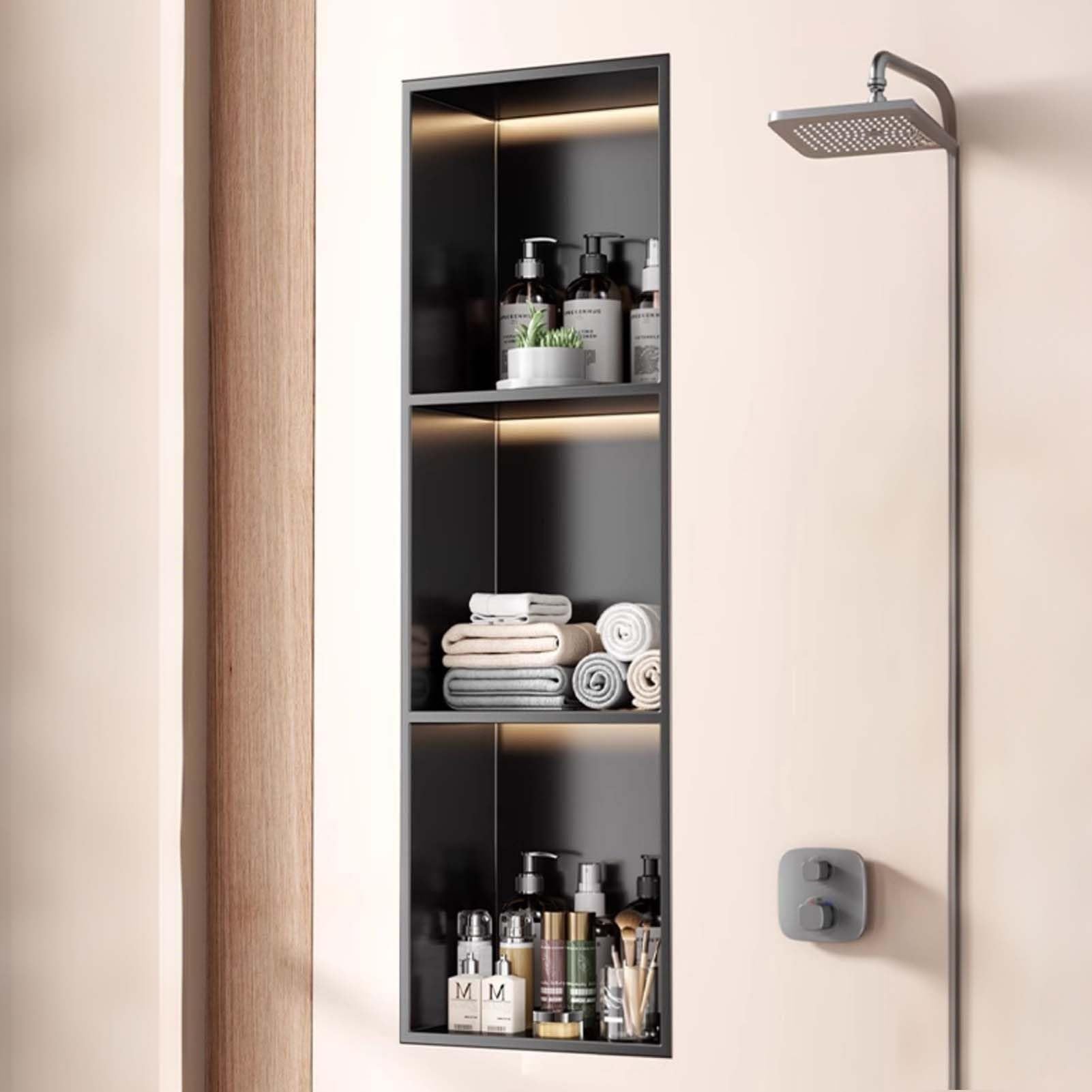 Niche de douche en acier inoxydable 304 haut de gamme avec alcôve encastrable moderne de 120 cm