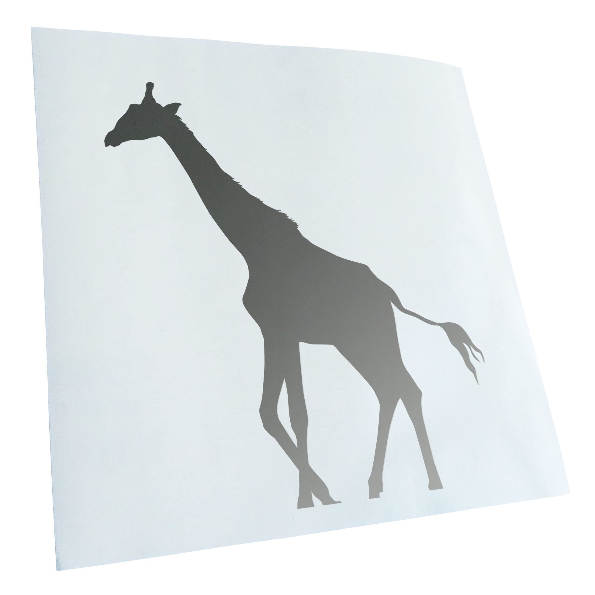 Kiwistar - Car Sticker - Silver - 40 x 29 cm Giraffe Silhouette - Rear Window Car Sticker Weatherproof for Car Truck Moped Truck - Sticker Exterior Self-Adhesive Tuning Accessories for Window Vehicle