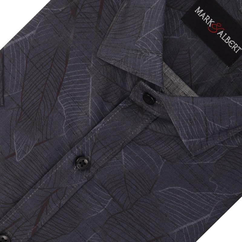 Image of MARK & ALBERT Men's 100% Cotton Half Sleeves Slim Fit Mens Shirt
