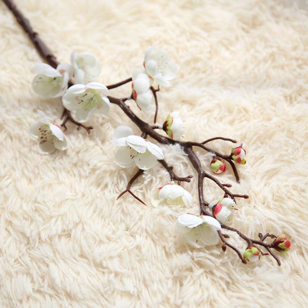6 Pcs Artificial Fake Flowers Cherry Spring Plum Peach Blossom Branch Silk Flower Tree Wedding Bouquet Party Home Office Decor