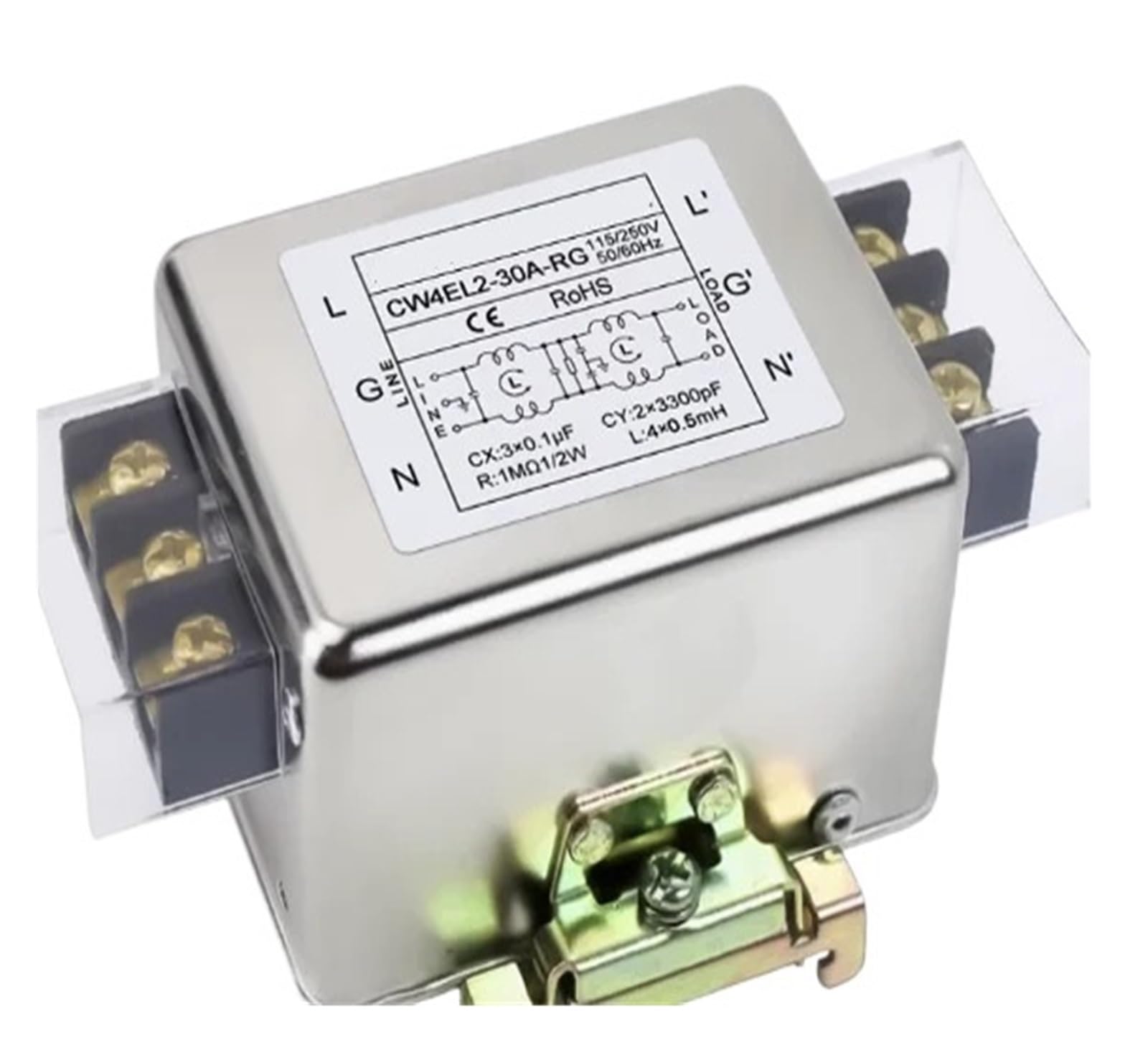 MBPAIHOP CW4EL2-30A-RG anti-interference AC 220V power filter circuit audio purifier CW4L2 Dual stage terminal rail