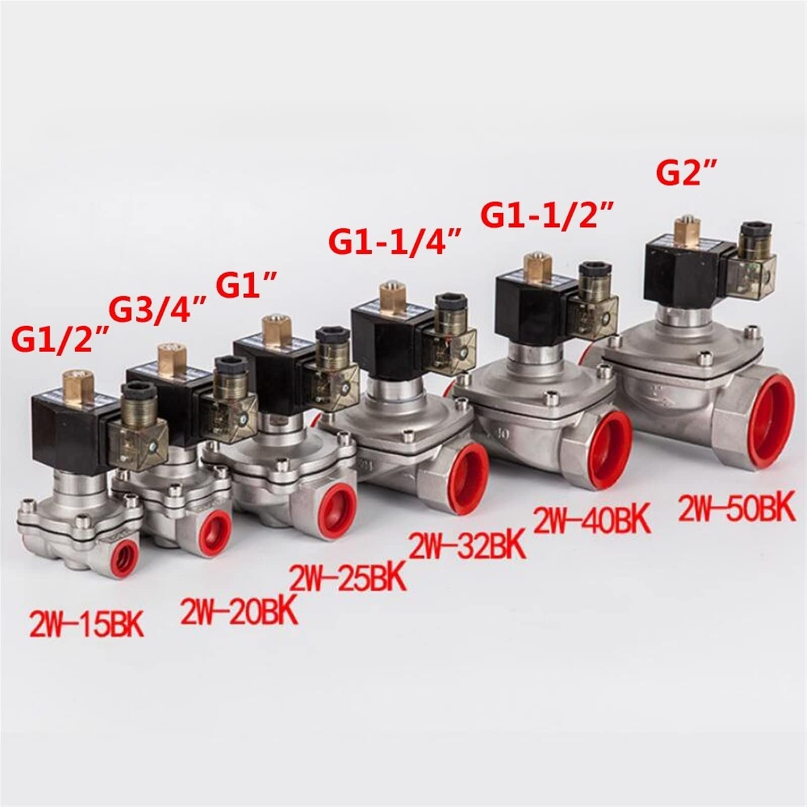 Electroválvula neumática normalmente abierta de acero inoxidable 1/2; 3/4; 1; a 2; para agua, aceite, gas, CA 220 V DC 12 V DC 24 V, 1 pieza(AC 380 v-nbr 80 Celsius,0,75 inch)