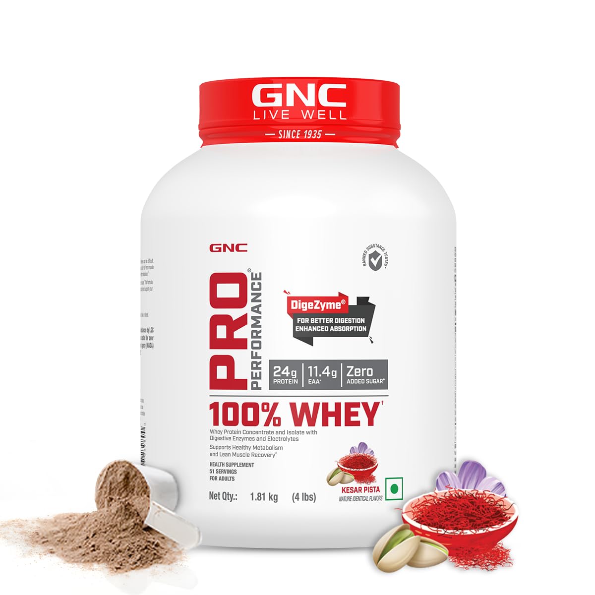 GNC Pro Performance 100% Whey Protein Powder | Boosts Strength ...