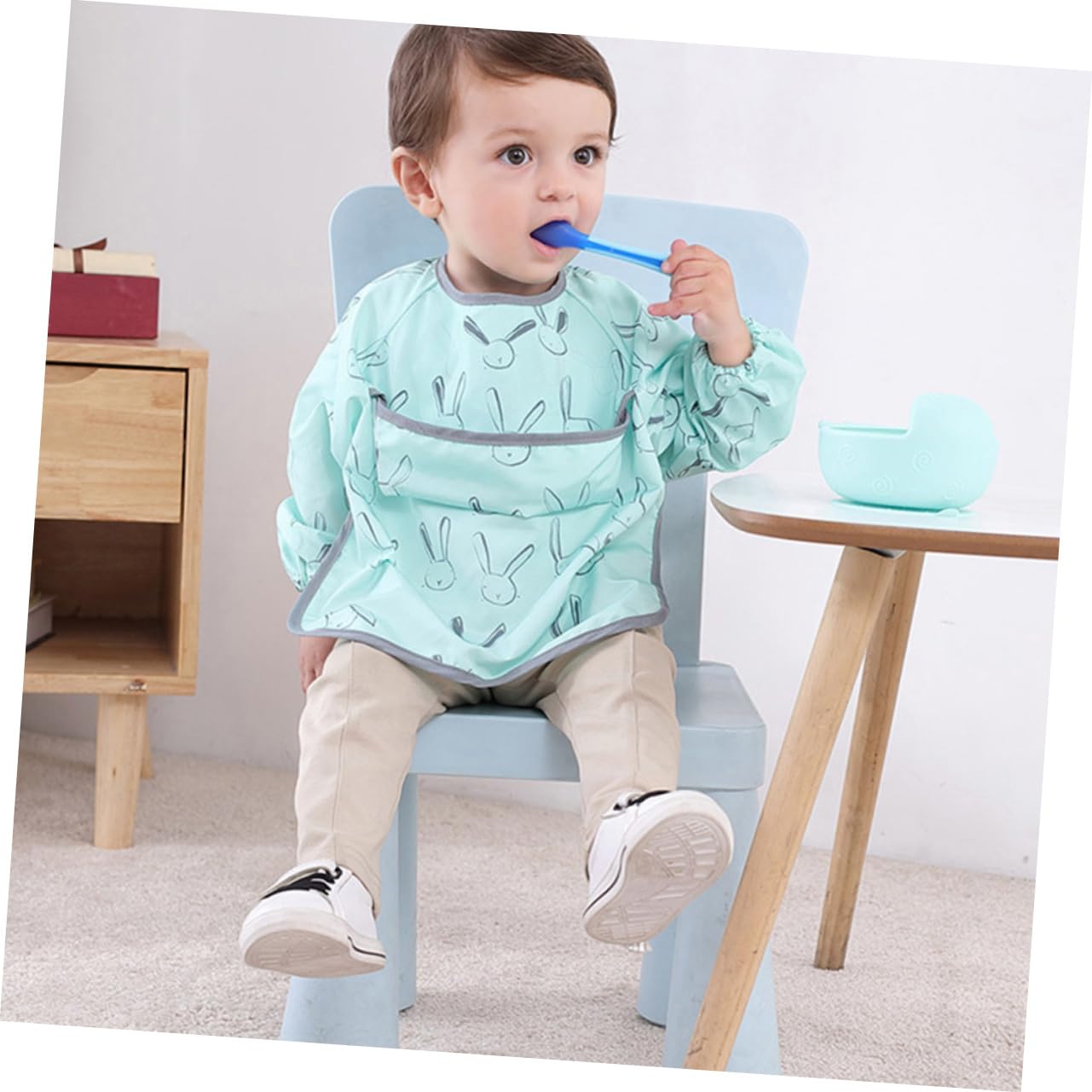 ibasenice 2 Sets Latzhosen Für Kinder Overol Para Niño Kleinkindschürze Kinderschürzen Langärmelig Säuglingskittel Babyschürze Essschürze Babykittel Kindermahlzeit Polyesterfaser