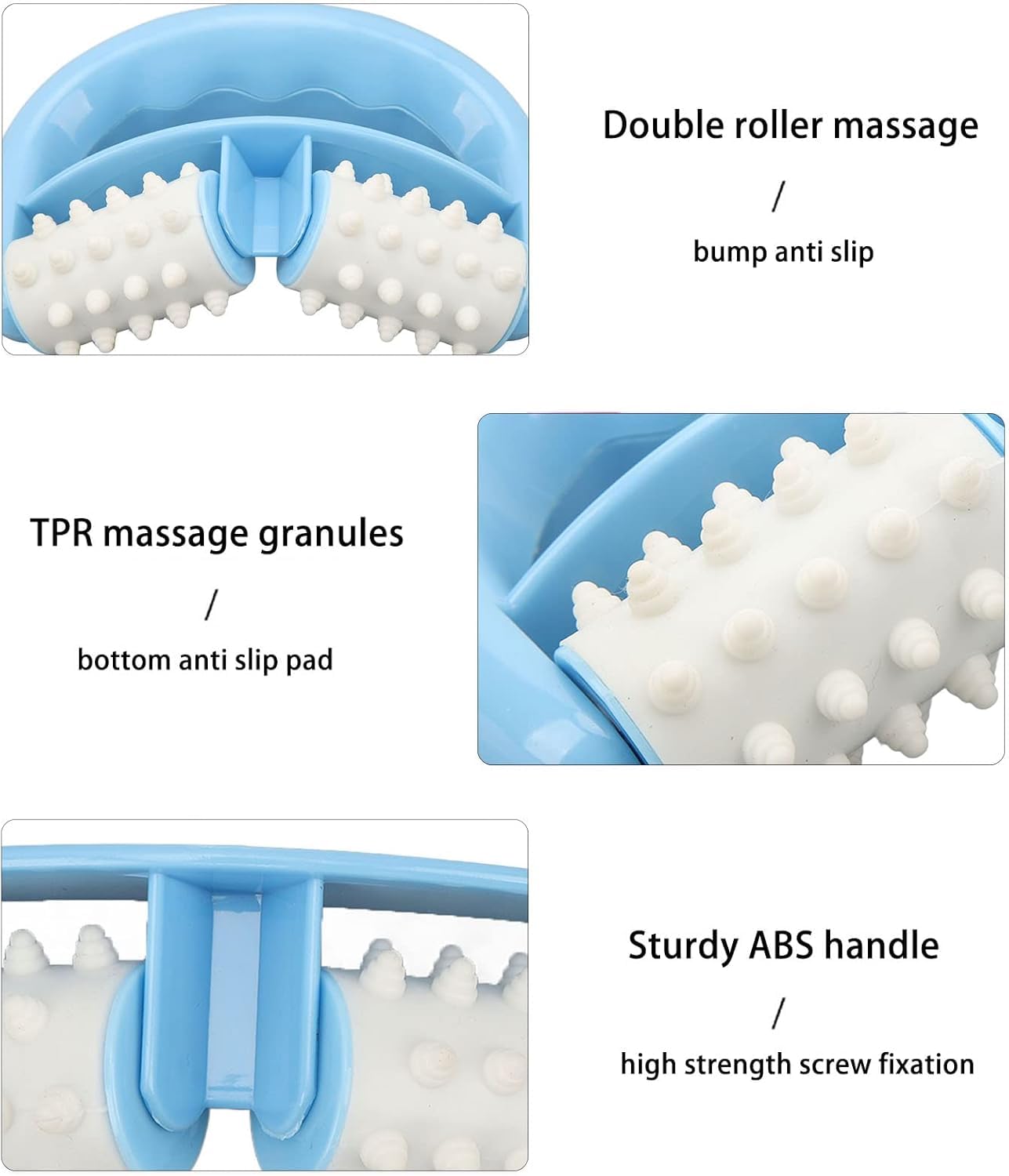 Plastic Manual Round Handles 2 Wheels Massage Massage Massage Roller Massage Cellulite Roller for Foots Plastic Manual Round Handles 2 Wheels Massage Massage Massage Roller Massage Cellulite Roller for Foots