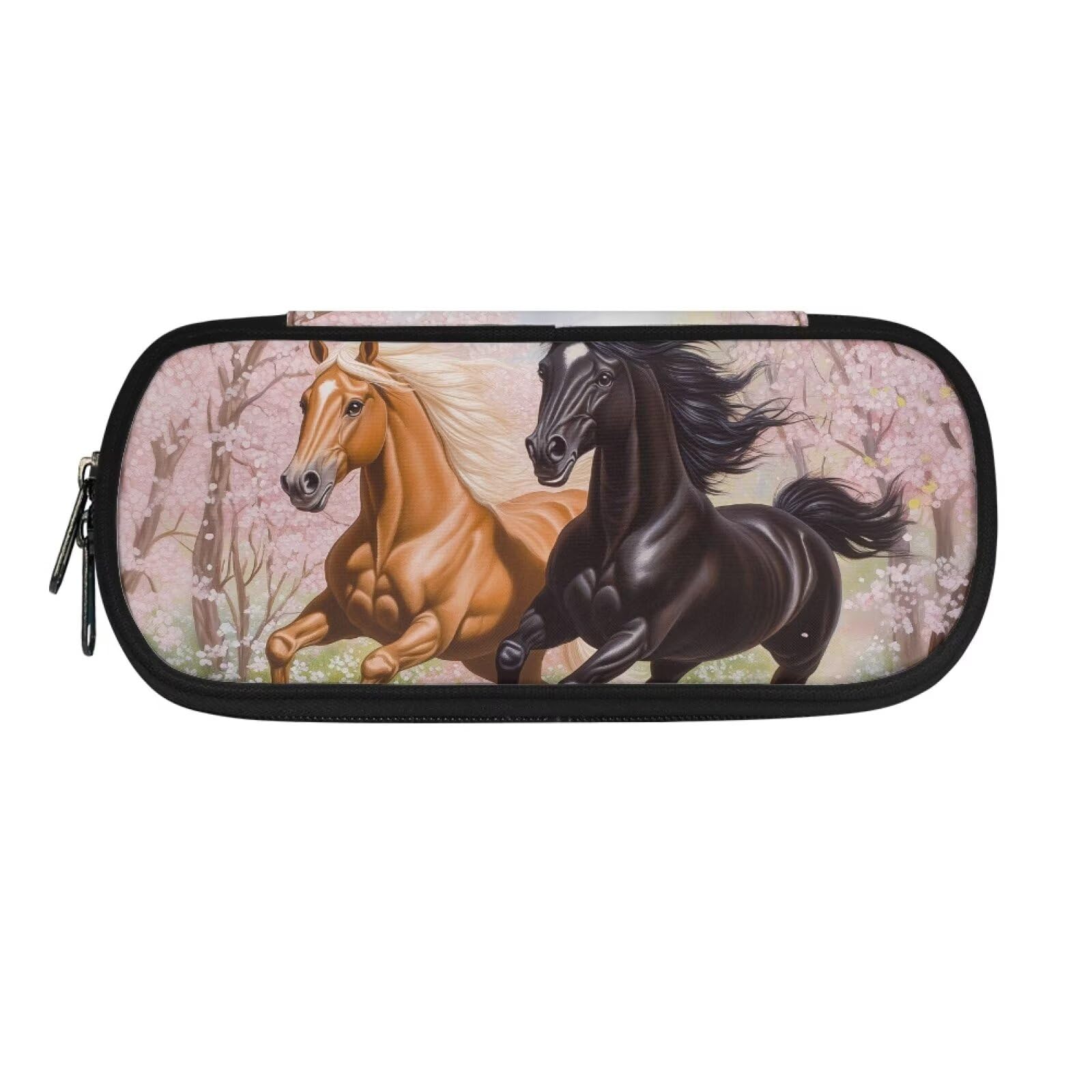 Howilath Kids Horse Pencil Case for Girls Secondary School Large Study Pencil Case with Compartments Kids Back to School Pen Pouch Holder Stationery Organizer